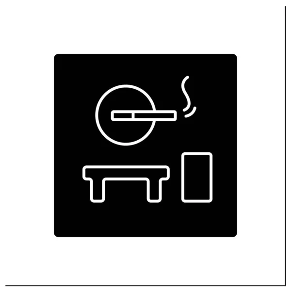 Sala de fumadores ícone glifo —  Vetores de Stock