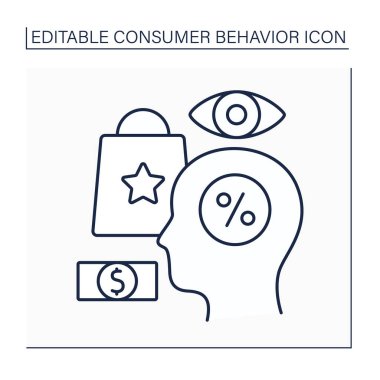 Tüketici davranış çizgisi simgesi
