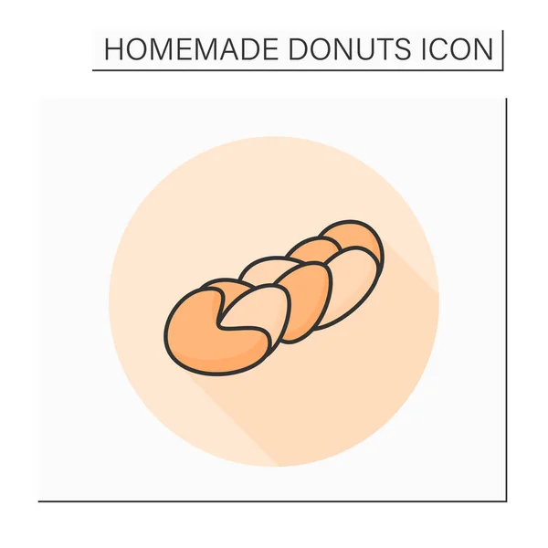 Twist donut icono de color — Vector de stock