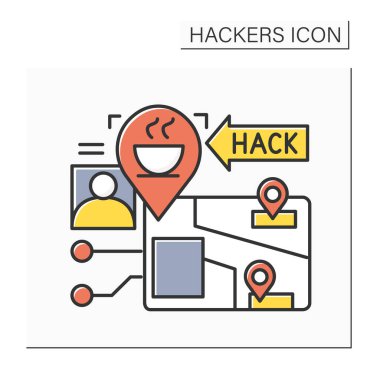 Hacker saldırısı renk simgesi