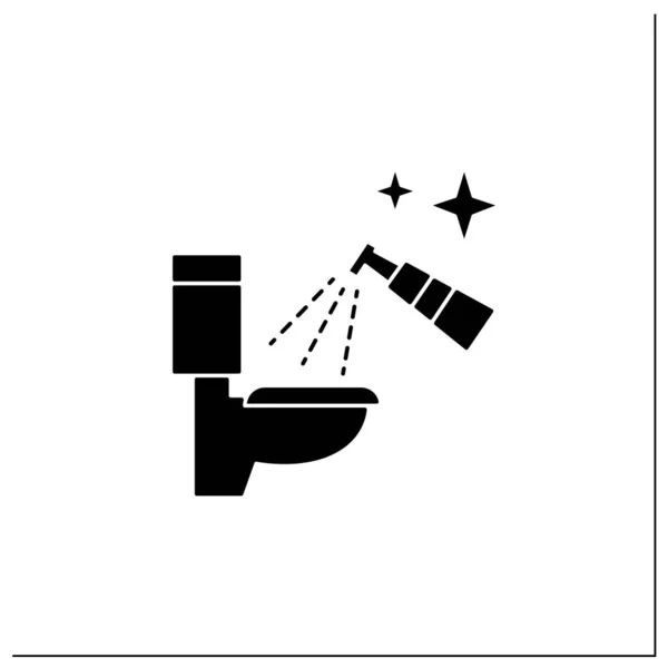 Toilet desinfectie glyph icoon — Stockvector