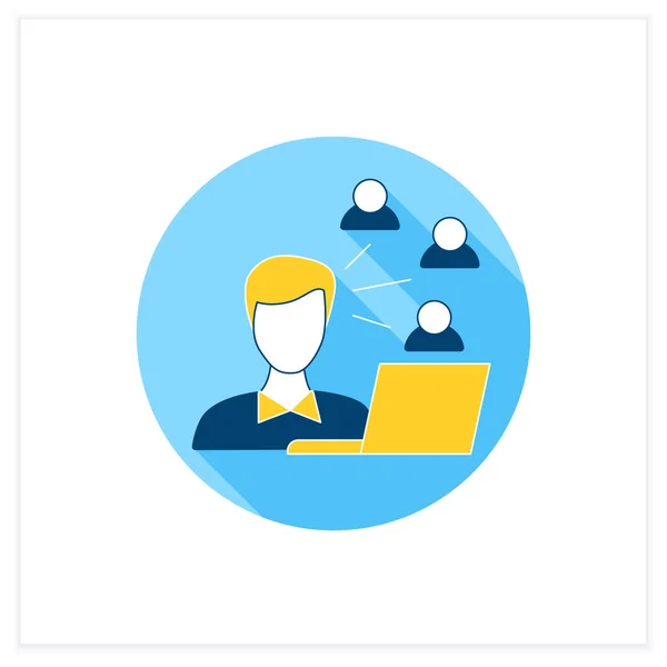 Community manager flat icon — Stock Vector