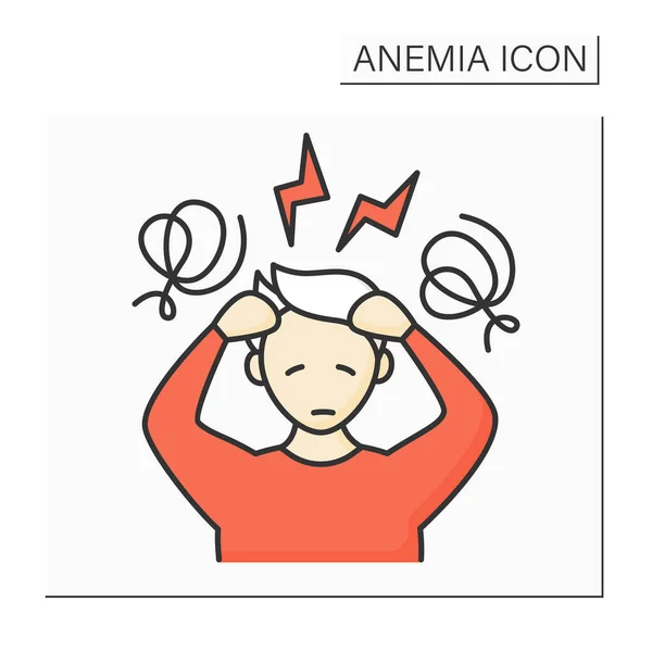 Icono de color de anemia — Vector de stock