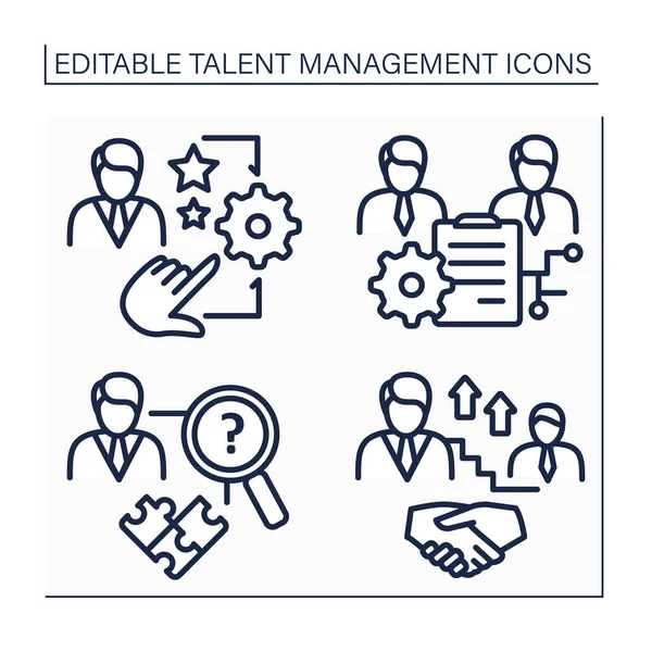 Zestaw ikon zarządzania talentami — Wektor stockowy