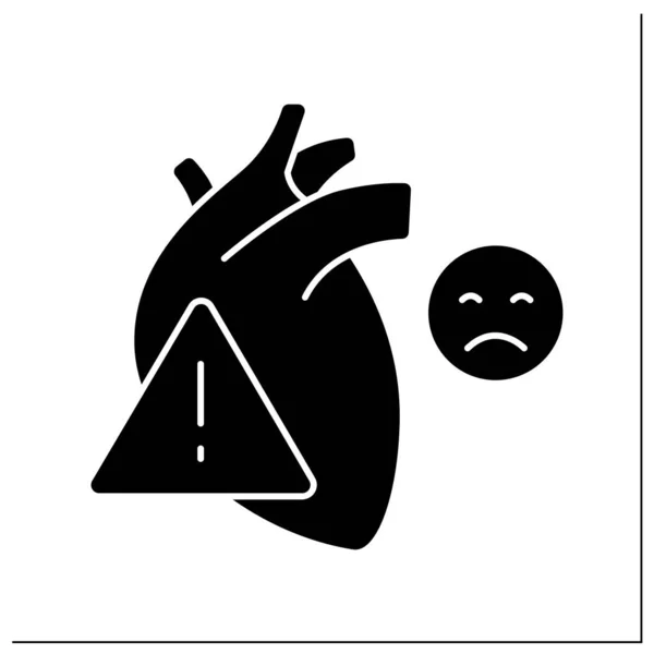 Icône glyphe crise cardiaque — Image vectorielle