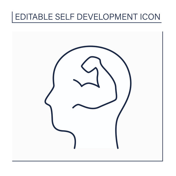 Self-confidence line icon