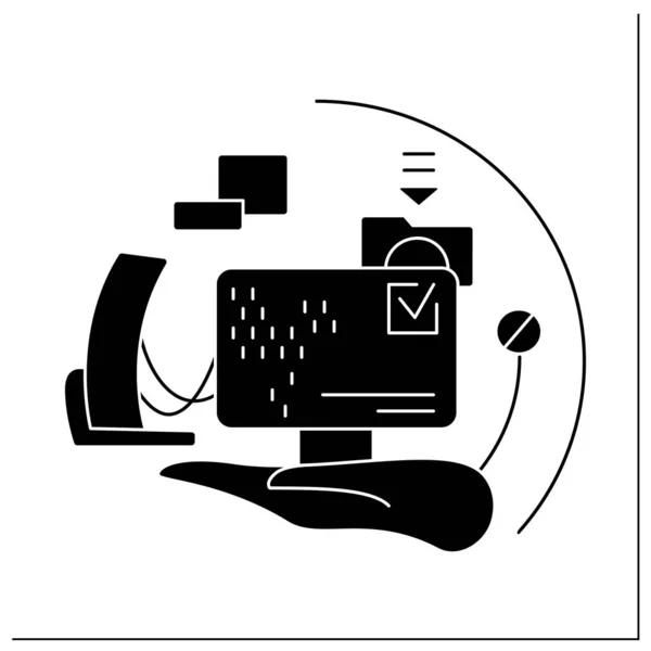 Icono de glifo de la industria de software — Vector de stock