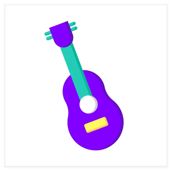 Ícone de guitarra plana — Vetor de Stock