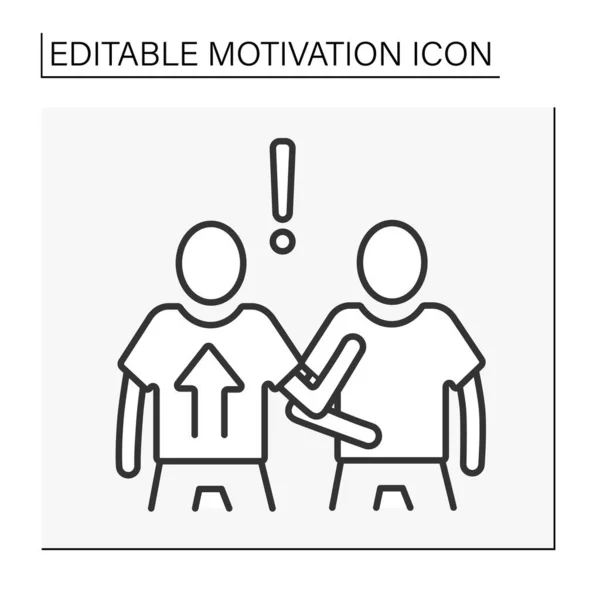 Attitude icône de la ligne de motivation — Image vectorielle