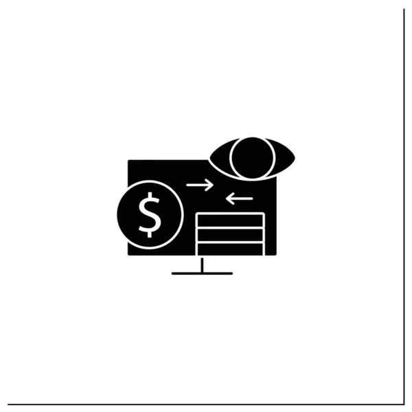 Assets monitoring glyph icon — Stock Vector