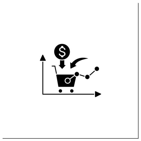 Tillväxt Konsumenternas efterfrågan glyph ikon — Stock vektor