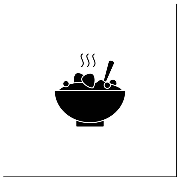 Porridge bowl glyph icon — Stock Vector