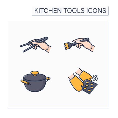 Mutfak araçları renk simgeleri ayarlandı