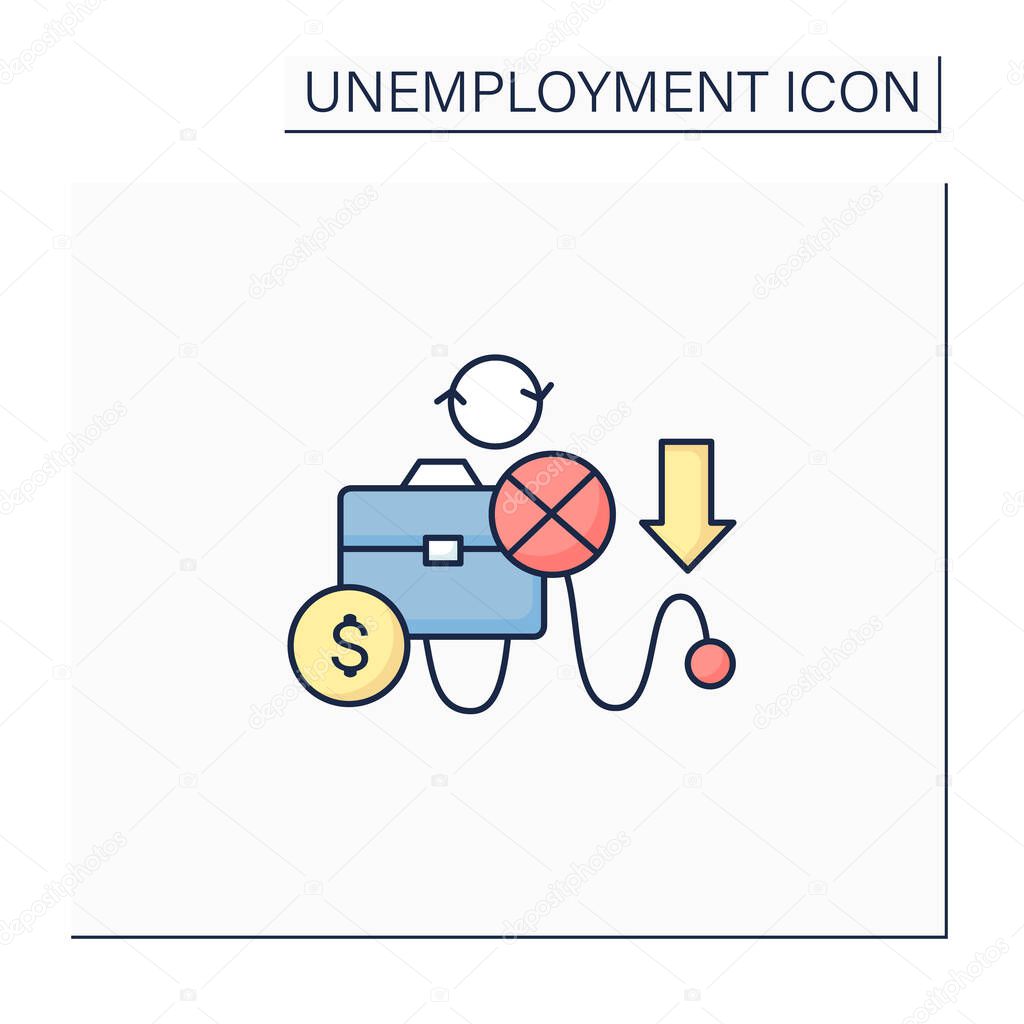 Cyclical unemployment color icon 