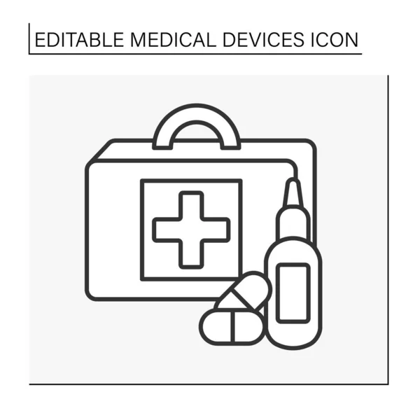 First aid kit line icon — Stock Vector