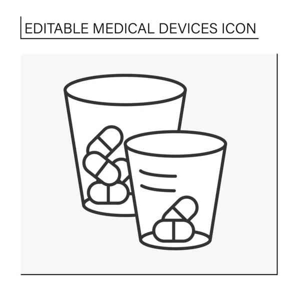 Medicine cup line icon — Stock Vector