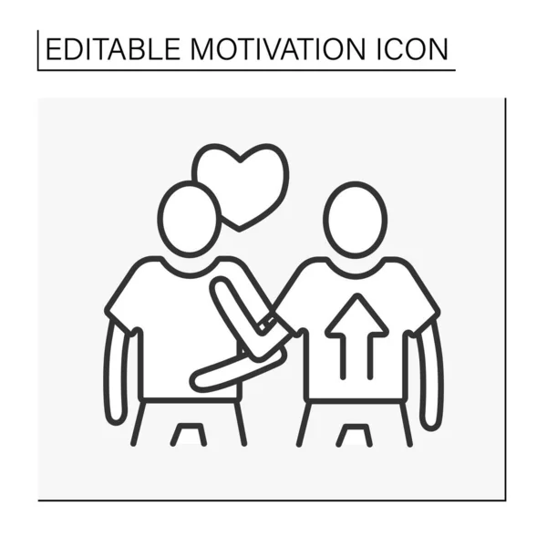 Icône de ligne de motivation sociale — Image vectorielle