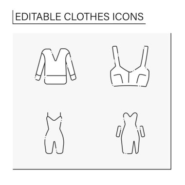 Giysi çizgisi simgeleri ayarlandı