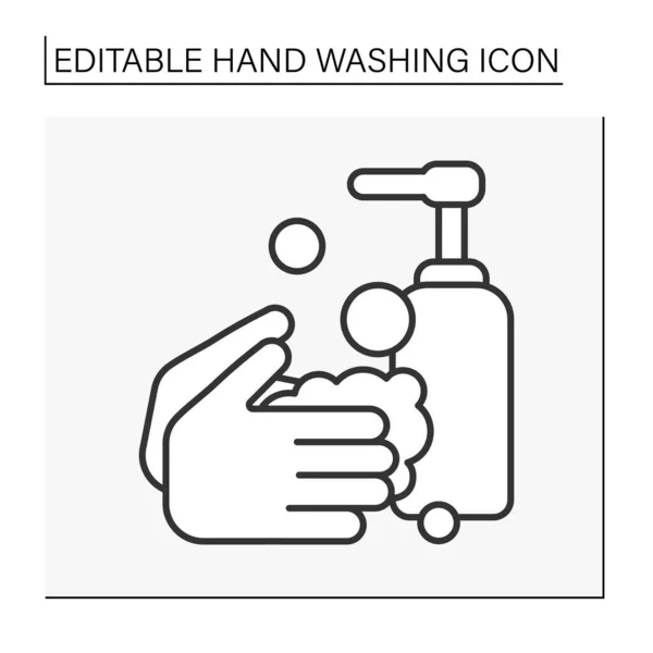 Ligne de lavage des mains icône — Image vectorielle