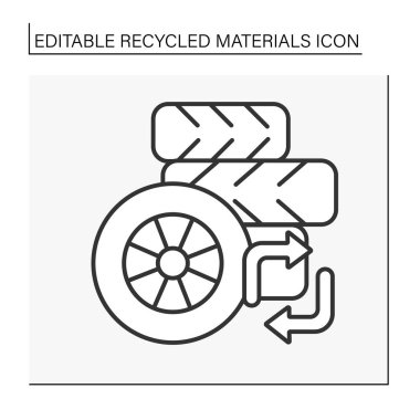  Lastik geri dönüşüm çizgisi simgesi
