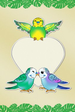 Budgies Love Message (with the Path) clipart