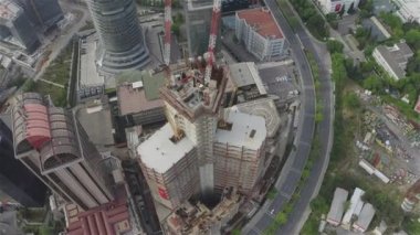 İstanbul Gökdelenleri 'nin havadan görünüşü. Türkiye 'de 4K Görüntüsü