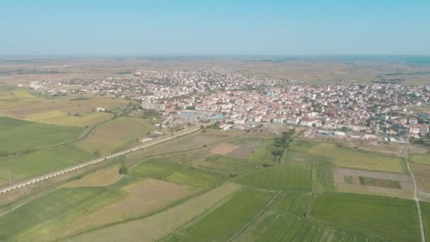 Αεροφωτογραφία του τοπίου της πόλης Edirne. 4K Πλάνα στην Τουρκία — Αρχείο Βίντεο