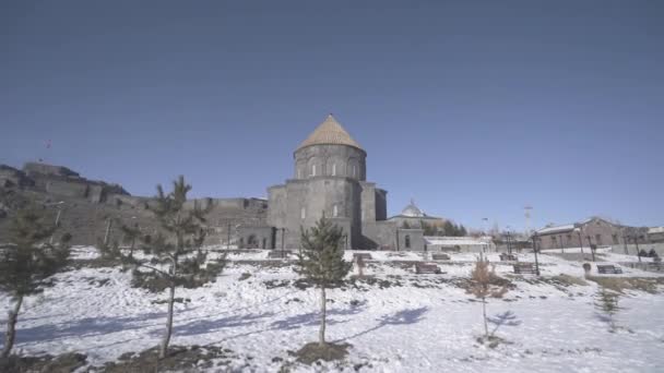 トルコのカルス大聖堂の空中ビュー — ストック動画