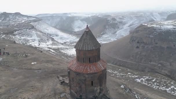 Letecký pohled na Kars Sudden Ruins. 4K záběry v Turecku — Stock video