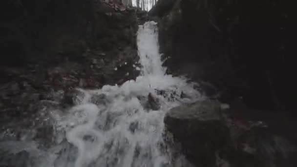 Close-up of Small Cascade Waterfall. — Stok Video