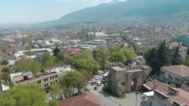 Vista aérea da cidade de Bursa Paisagem na Turquia. Filmagem 4K na Turquia — Vídeo de Stock