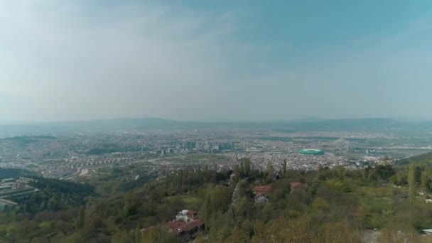 Widok z lotu ptaka Bursa City Landscape w Turcji. Nagranie 4K w Turcji — Wideo stockowe