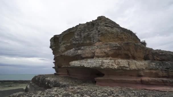 Veduta delle rocce rosa di Kefken a Kocaeli — Video Stock