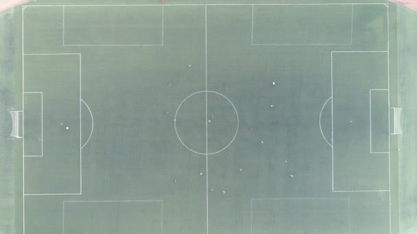 Αεροφωτογραφία του γηπέδου ποδοσφαίρου. — Αρχείο Βίντεο