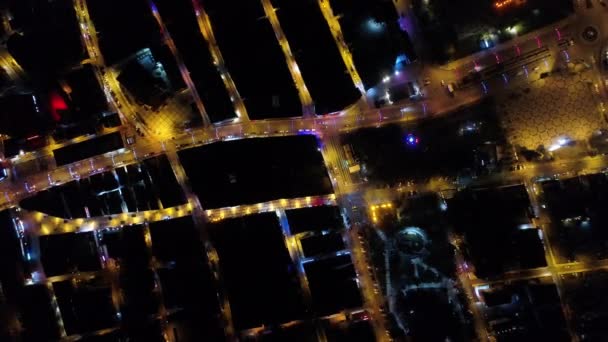 ドゥースシティの風景の空中夜景 — ストック動画