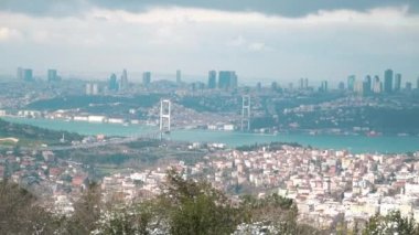 İstanbul Şehri 'nin hava manzarası. Türkiye 'de 4K Görüntüsü