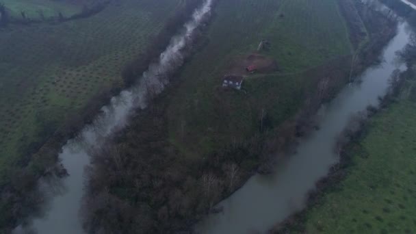 Vista aérea do rio Melen na Turquia — Vídeo de Stock