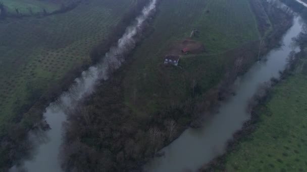 Flygfoto över Melen floden i Turkiet — Stockvideo