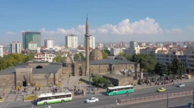 Kayseri 'deki Hunat Hatun Camii' nin havadan görünüşü