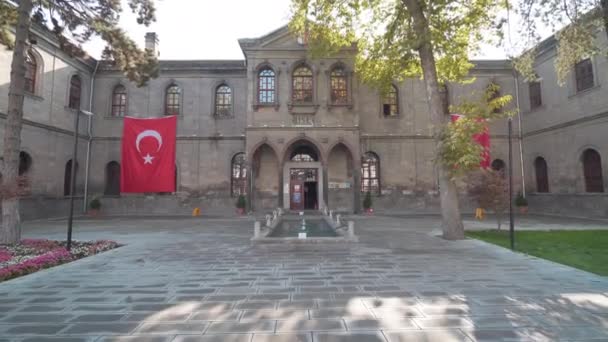 Vista aérea do colégio Kayseri Histórico na Turquia — Vídeo de Stock