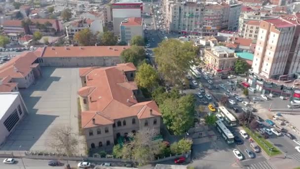 Vista aérea do colégio Kayseri Histórico na Turquia — Vídeo de Stock