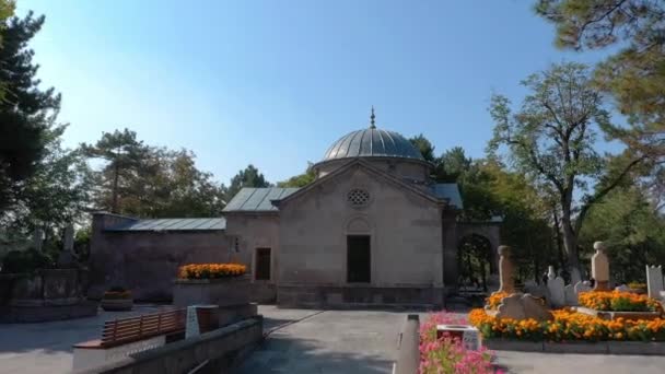 Pemandangan udara Makam Seyid Burhaneddin di Kayseri — Stok Video