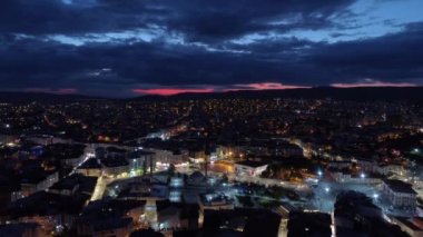 Sivas ilinin Türkiye 'deki hava manzarası. Türkiye 'de 4K Görüntüsü