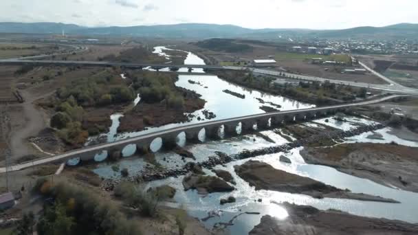 Letecký pohled na most Kesik v Sivasu, Turecko — Stock video
