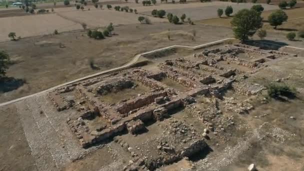Vedere aeriană a sitului arheologic Sapinuva din Corum. 4K Imagini din Turcia — Videoclip de stoc
