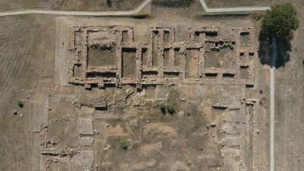 Luchtfoto van Sapinuva Archeologische site in Corum. 4K Beelden in Turkije — Stockvideo