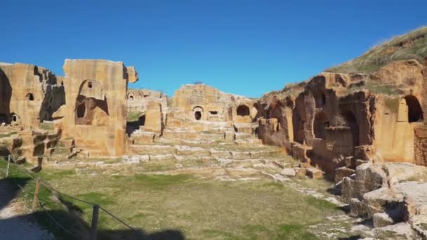 Aerial view of Dara Mesopotamia Ruins in Mardin. 4K Footage in Turkey — Stock Video