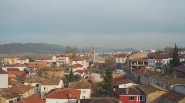 Bilecik Şehri 'nin Türkiye' deki hava manzarası. Türkiye 'de 4K Görüntüsü