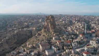 Türkiye 'deki Urgup Kapadokya manzarası. Türkiye 'de 4K Görüntüsü