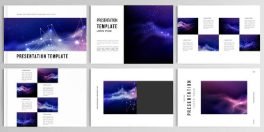 Broşür, kapak tasarımı, broşür, broşür, kitap tasarımı, dergi, poster için sunum şablonları. Dijital veri görselleştirme, çokgen bilim koyu arkaplan.